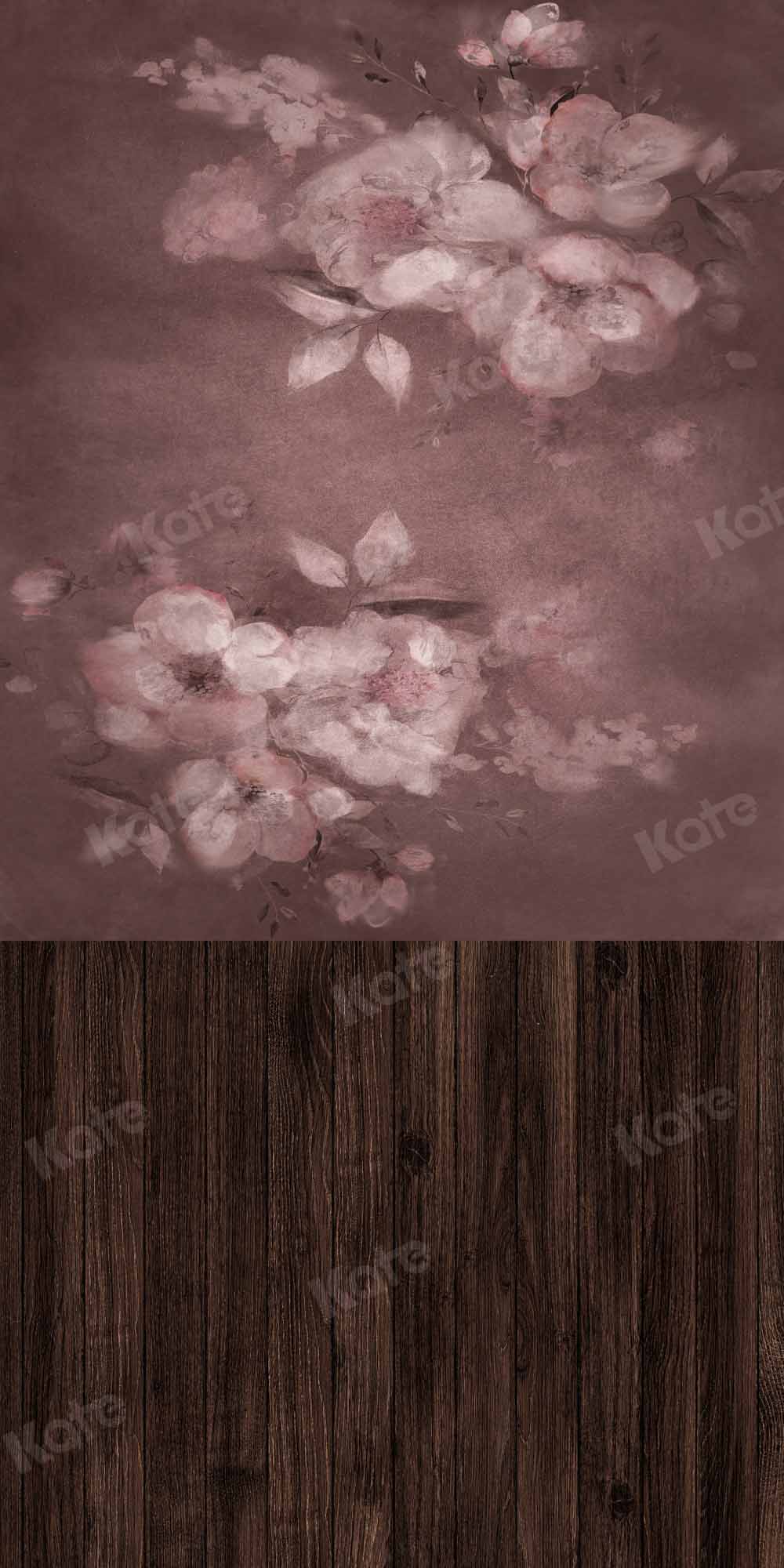 Kate Sweep Abstract Flower Backdrop Wood Board Stitching Designed by Chain Photographer