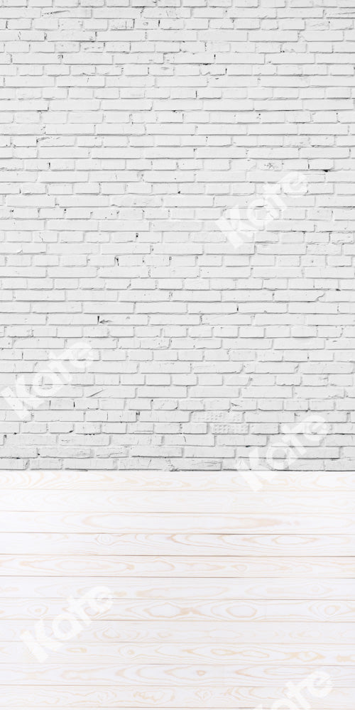 Kate Sweep Brick Wall Backdrop White Wood Grain Stitching Designed by Chain Photographer