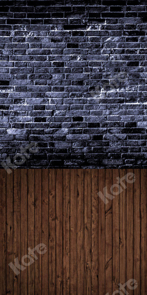 Kate Sweep Plank Stitching Backdrop Black Brick Wall Designed by Chain Photographer