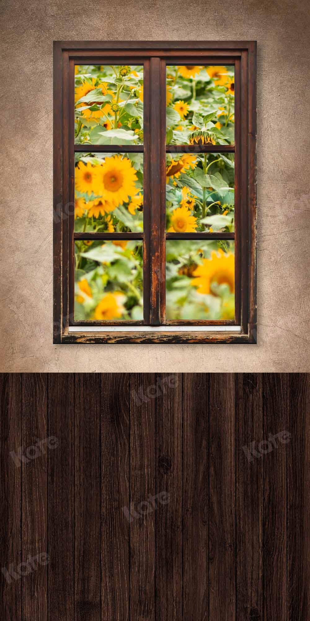 Kate Sweep Sunflower Backdrop Abstract Wood Board Stitching Designed by Chain Photographer