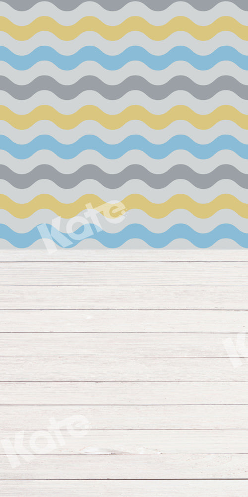 Kate Sweep Wavy Stripes Backdrop Wood Splicing Designed by Chain Photography