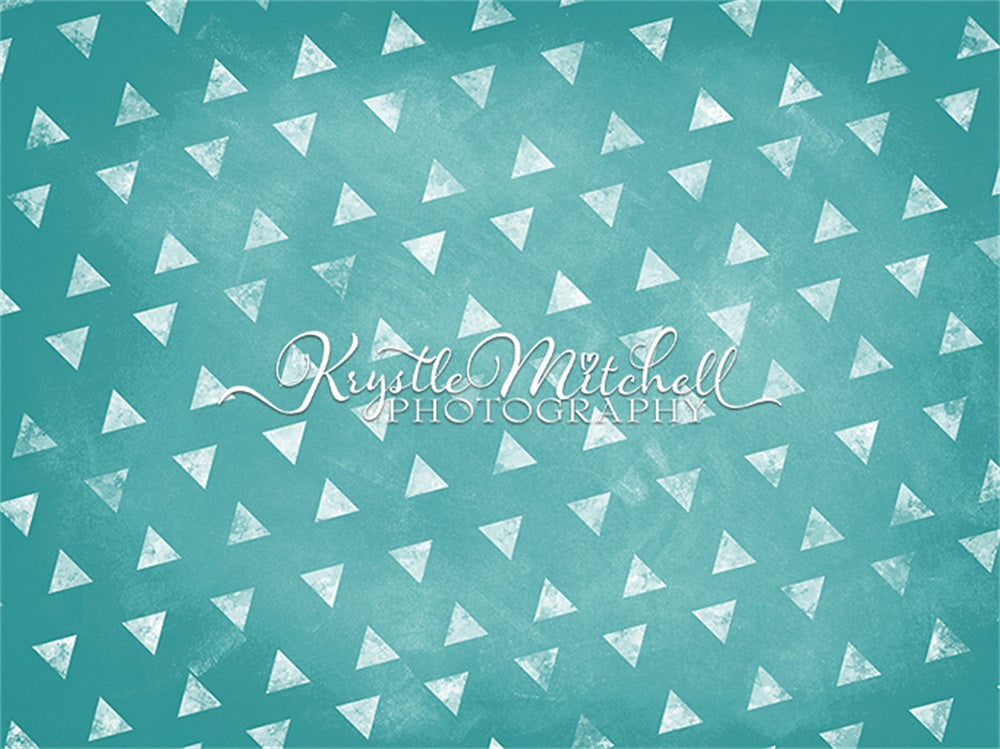 Kate Teal Dancing Triangles Backdrop Designed By Krystle Mitchell Photography