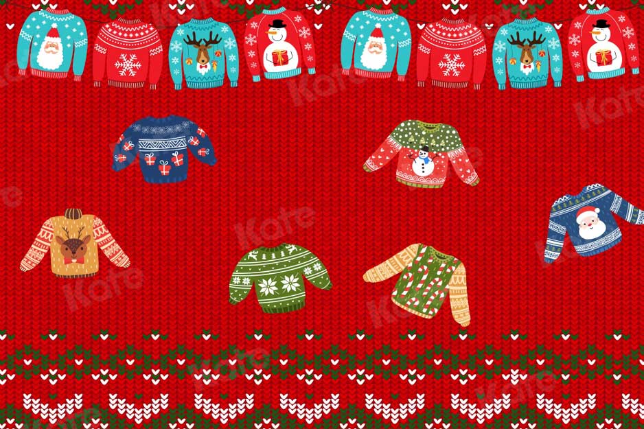 Kate Ugly Sweater Backdrop Red for Photography