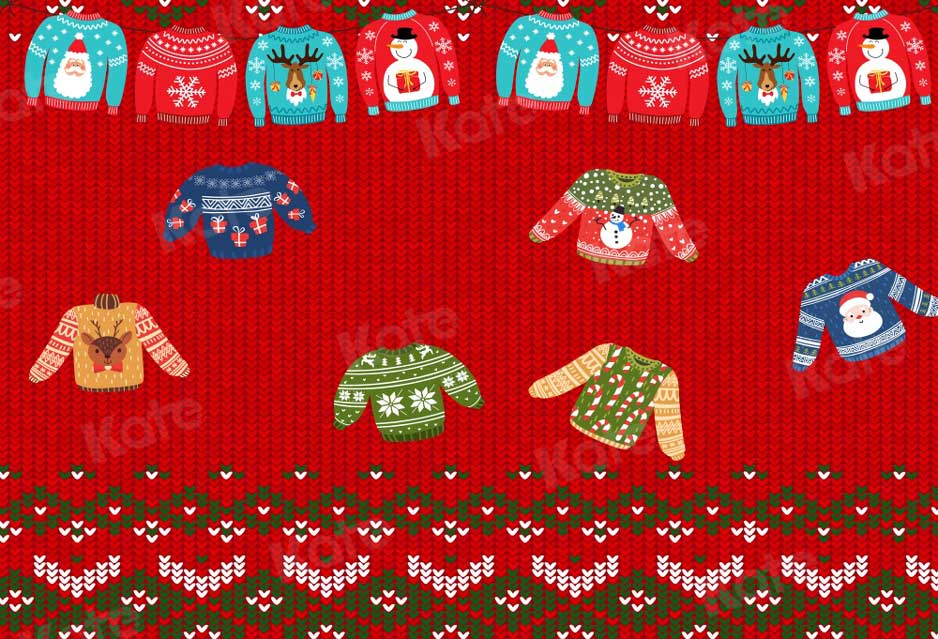 Kate Ugly Sweater Backdrop Red for Photography