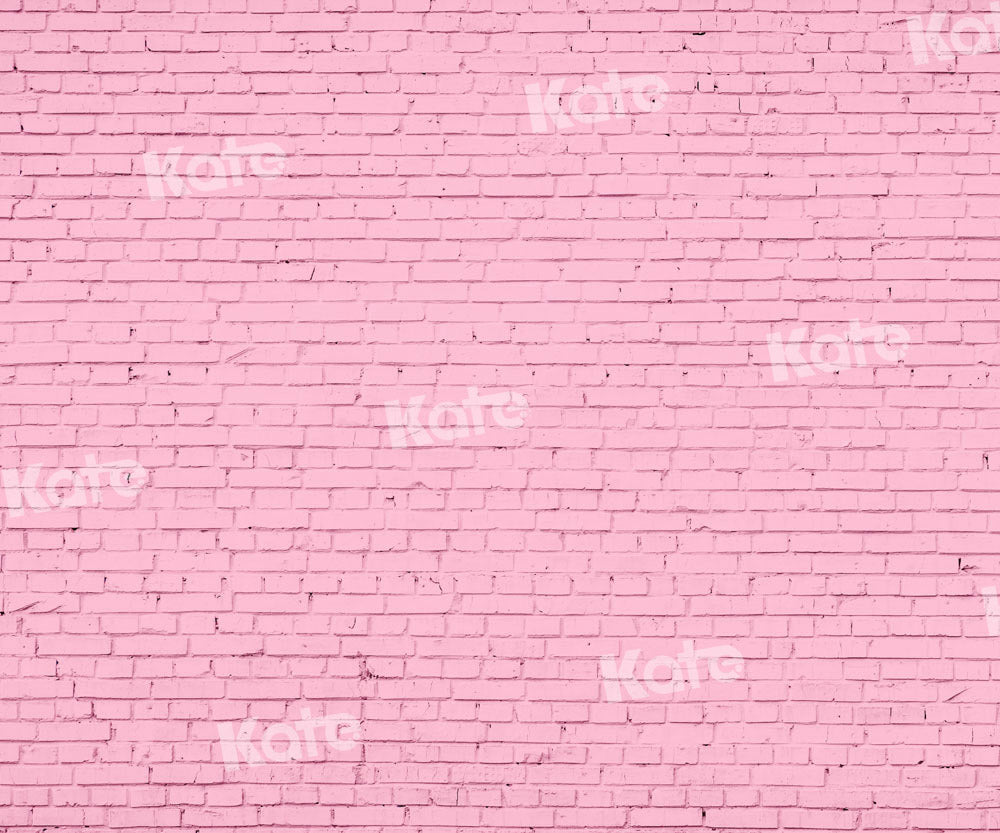 Kate Valentine's Day Backdrop Pink Brick Wall Designed by Chain Photography