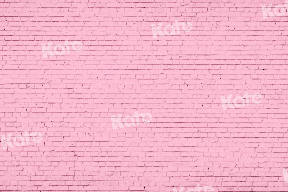 Kate Valentine's Day Backdrop Pink Brick Wall Designed by Chain Photography