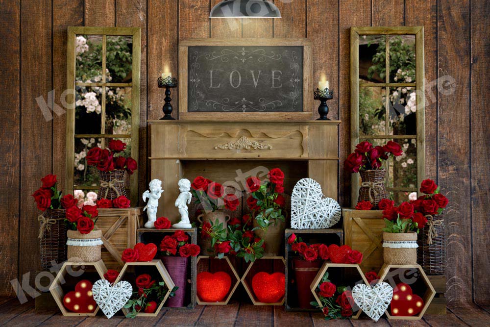Kate Valentine's Day Chalet Backdrop Rose Window Designed by Emetselch