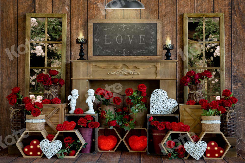 Kate Valentine's Day Chalet Backdrop Rose Window Designed by Emetselch