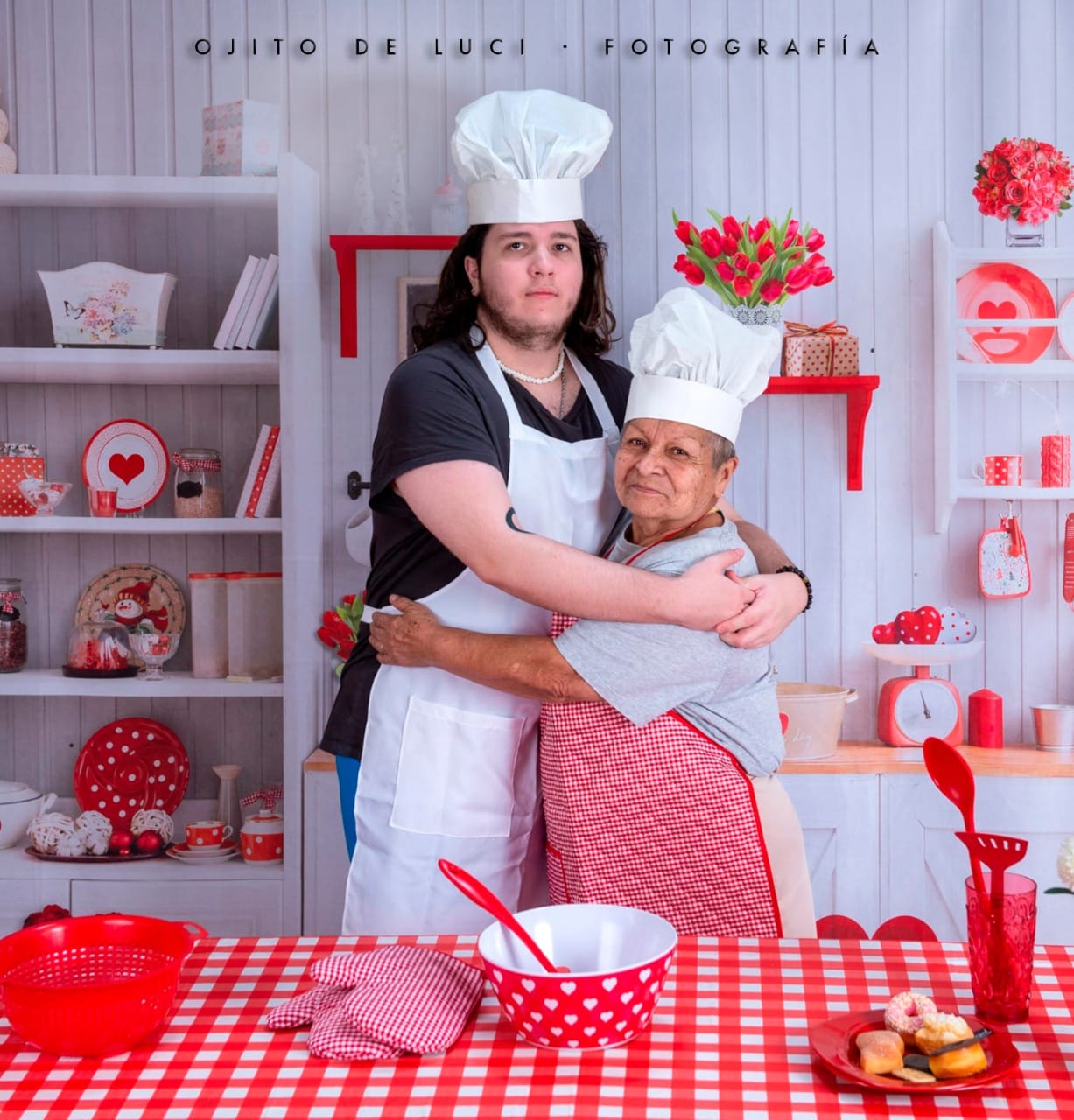 Kate Valentine's Day Love Bake Kitchen Backdrop for Photography
