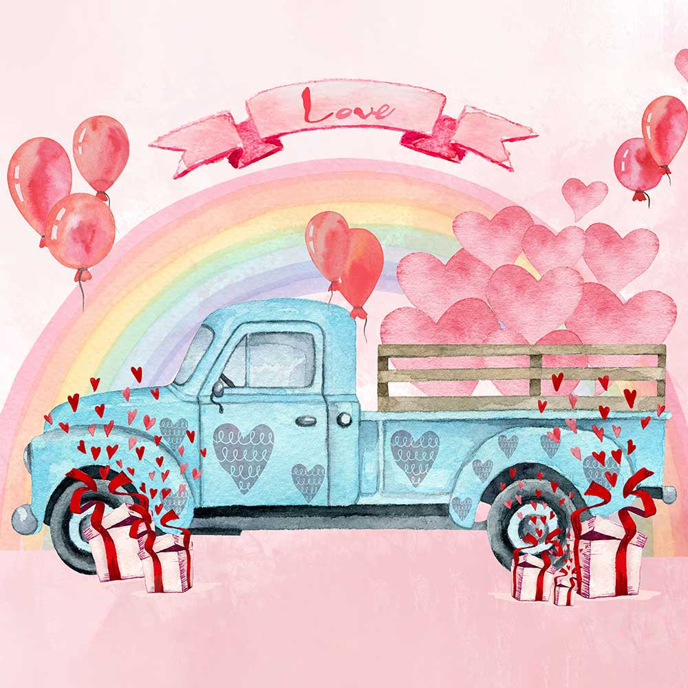 Kate Valentine's Day Love Truck Backdrop Designed by GQ