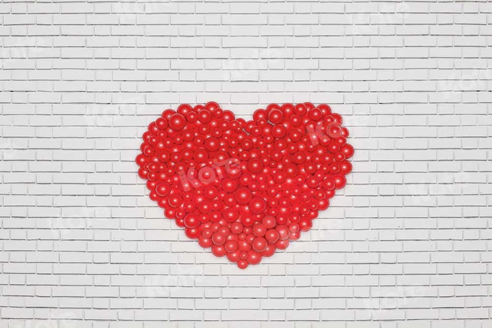 Kate Valentine's Day Love White Wall Backdrop for Photography