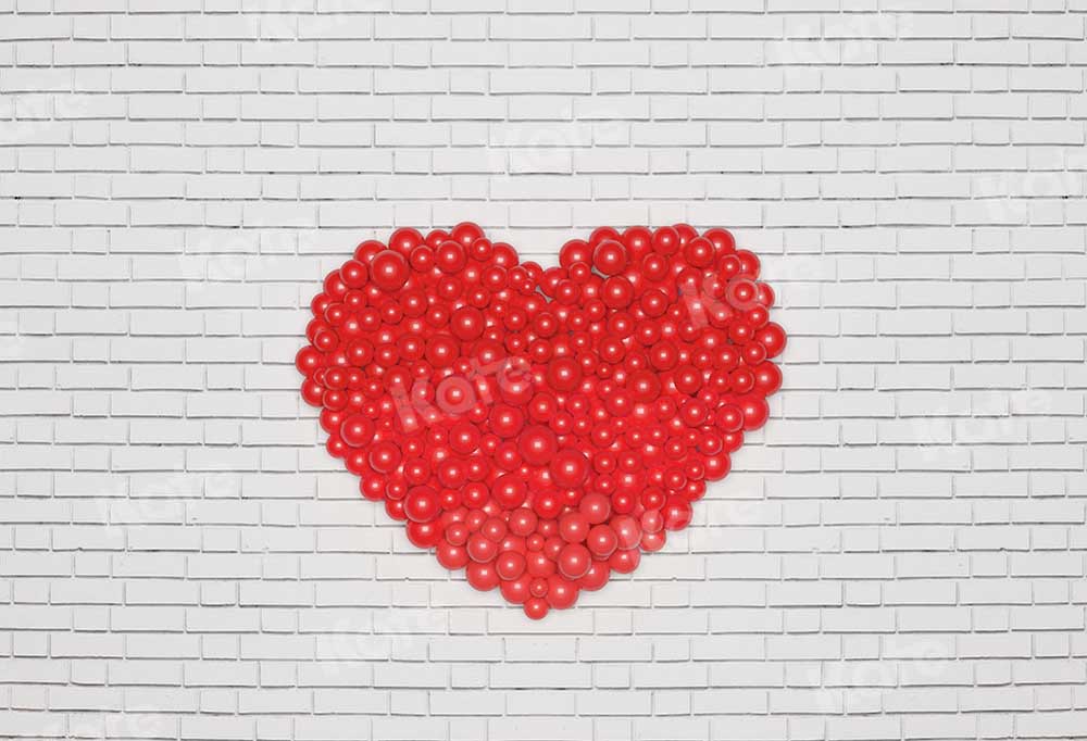 Kate Valentine's Day Love White Wall Backdrop for Photography