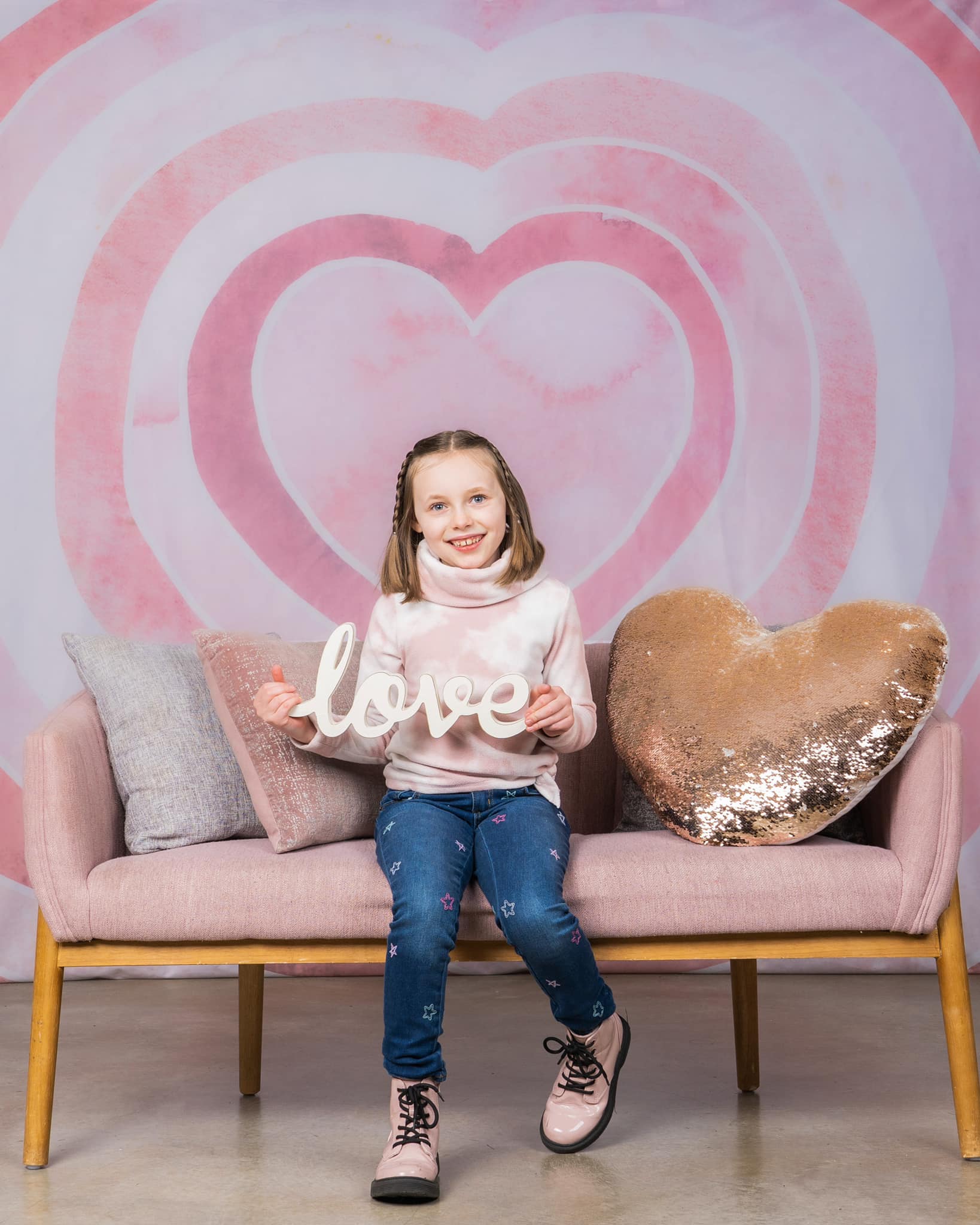 Kate Valentine's Watercolor Backdrop Heart Pattern Designed by Mandy Ringe Photography