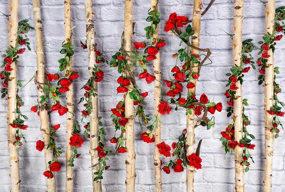 Kate Valentines\Mother's Day Wooden Stick with Roses Backdrop Designed by Jia Chan Photography - Kate Backdrop