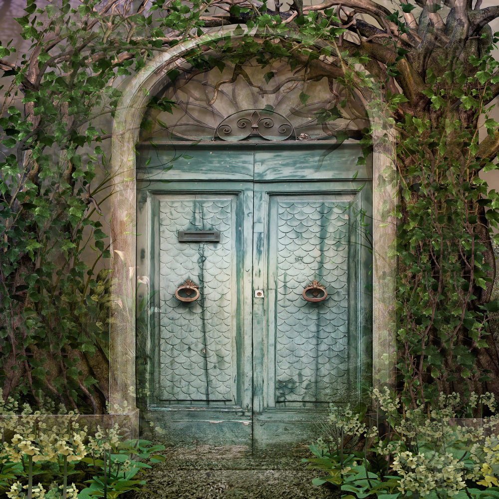 Kate Vintage Secret Garden Backdrop Door for Photography