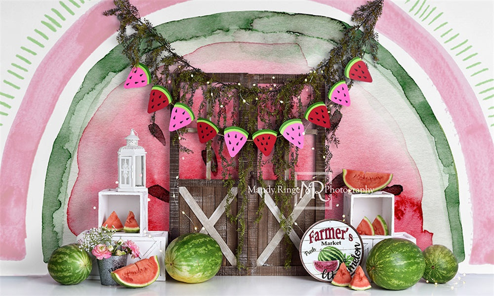 RTS Kate Watermelon Celebration Backdrop Designed by Mandy Ringe Photography (Clearance US only)