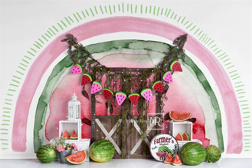 RTS Kate Watermelon Celebration Backdrop Designed by Mandy Ringe Photography (Clearance US only)