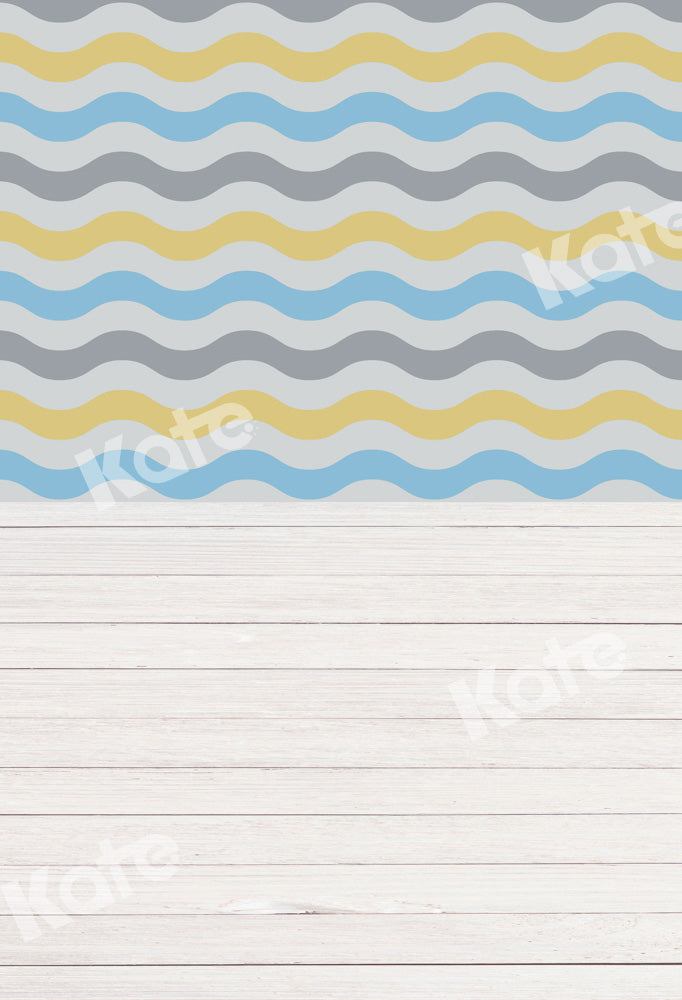 Kate Wavy Stripes Backdrop Wood Splicing Designed by Chain Photography