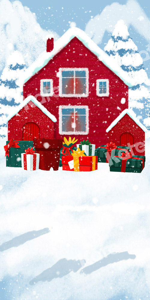 Kate Winter Backdrop Snowfield Red House Designed by Chain Photography