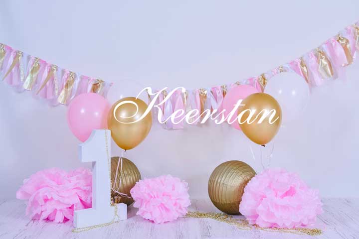 Kate 1st Birthday Balloons and Banners Backdrop for Photography Designed by Keerstan Jessop