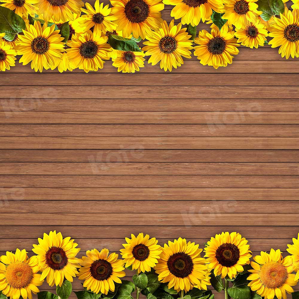 Kate Sunflower Wood Board Backdrop Flower for Photography