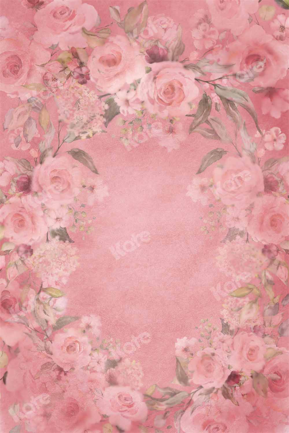 Kate Abstract Valentine's Day Backdrop Hand Painted Pink Rose Designed by GQ