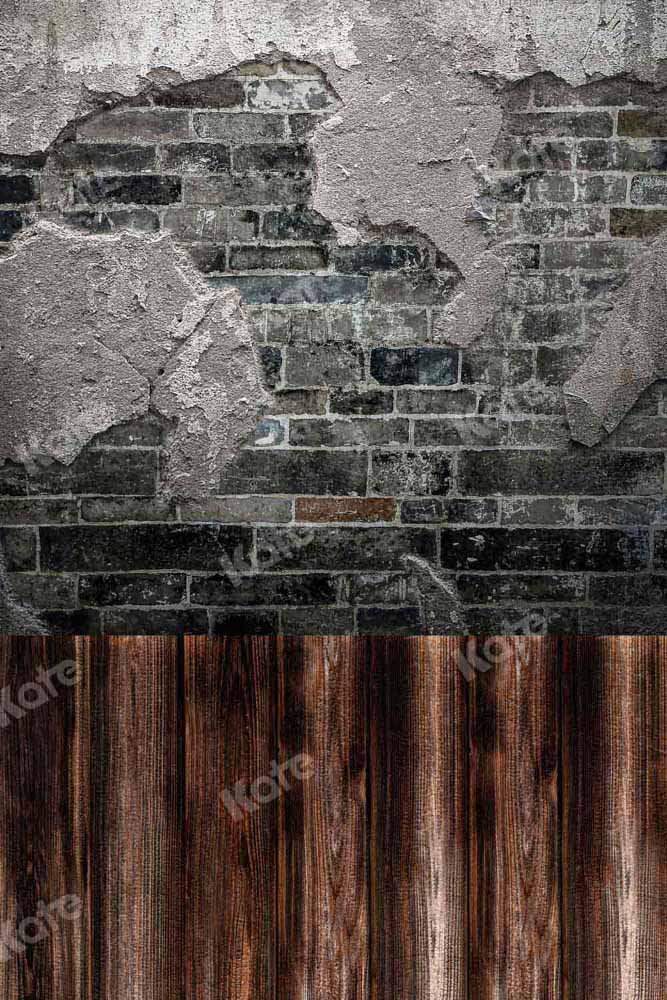 Kate Abstract Wood Grain Backdrop Brick Wall Splicing Designed by Chain Photography