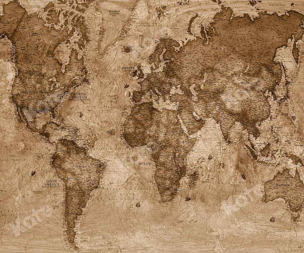 Kate Abstract World Map Backdrop Retro Designed by Chain Photography