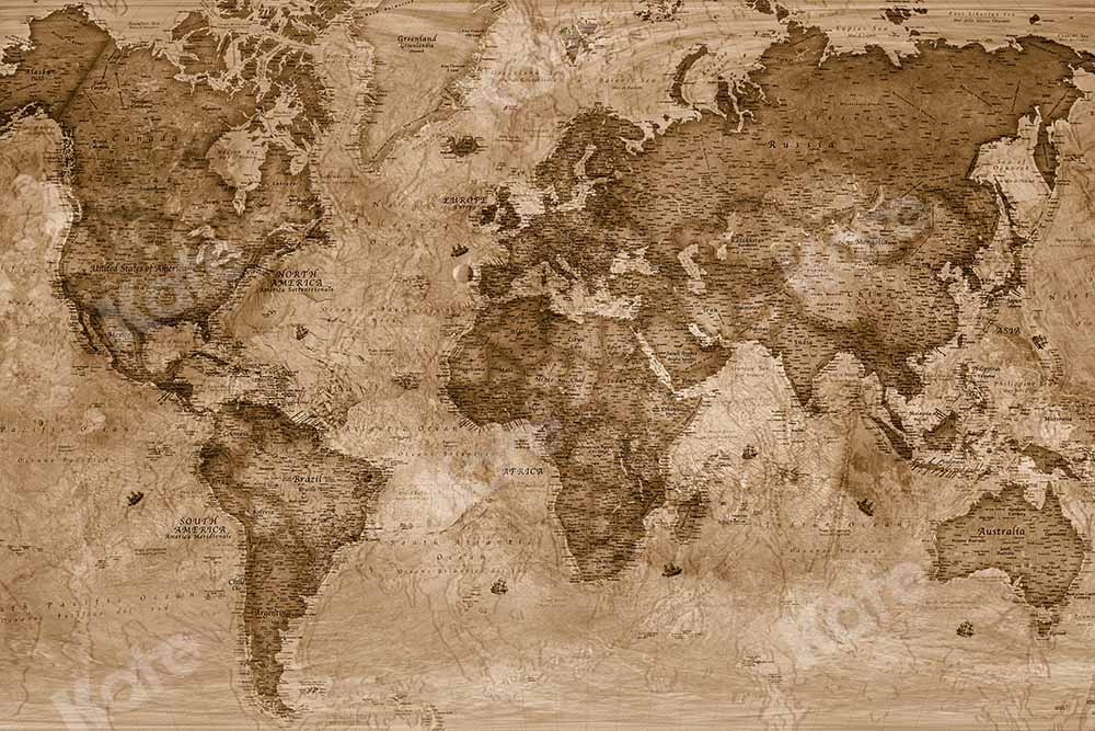 Kate Abstract World Map Backdrop Retro Designed by Chain Photography
