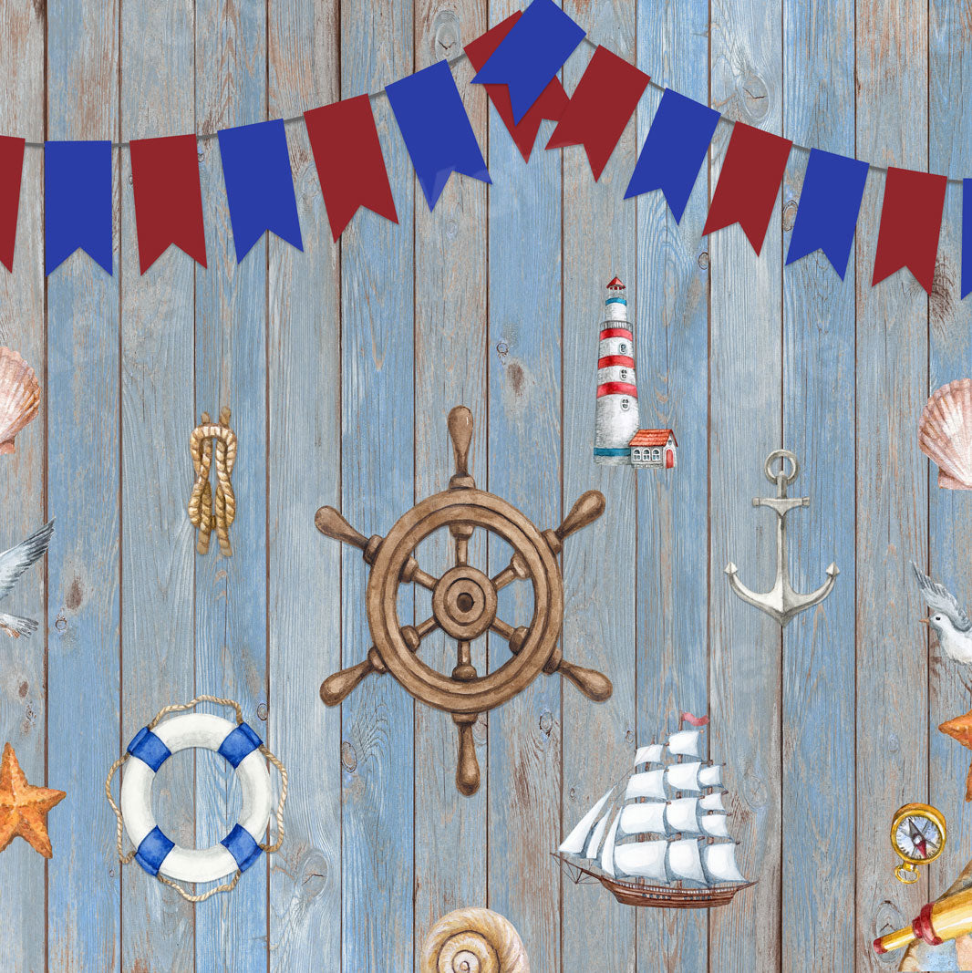 Kate Adventure Nautical Sailor Children Backdrop for Photography Designed by JFCC