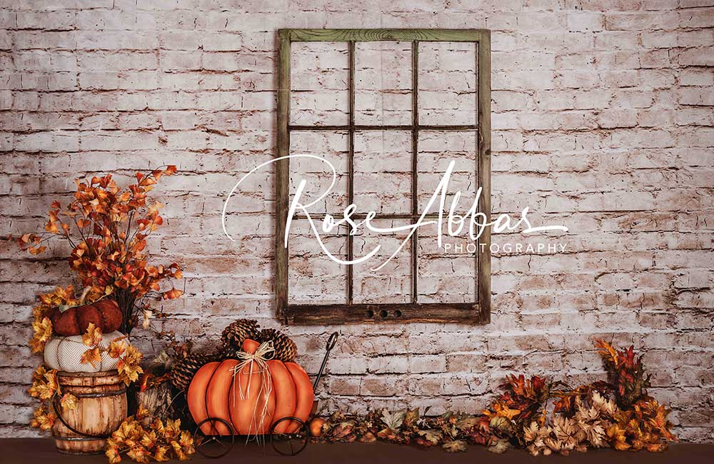 Kate Autumn Brick Wall Backdrop Pumpkin Designed By Rose Abbas