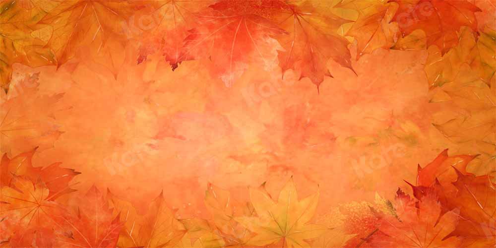 Kate Autumn Maple Leaves Backdrop Hand Painted Designed by Chain Photography