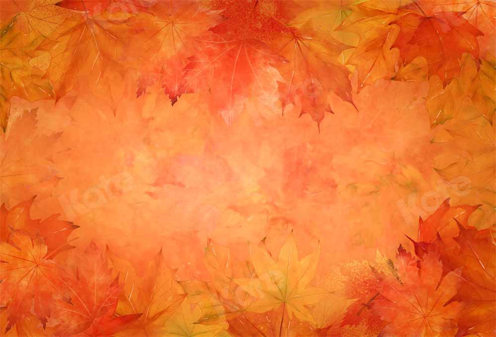 Kate Autumn Maple Leaves Backdrop Hand Painted Designed by Chain Photography