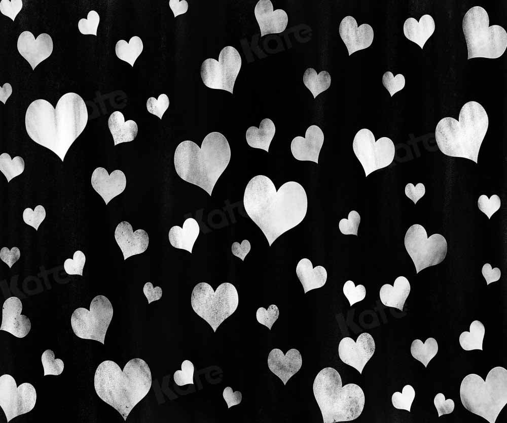 Kate Black Valentine Backdrop Love Heart Shape Designed by Chain Photography