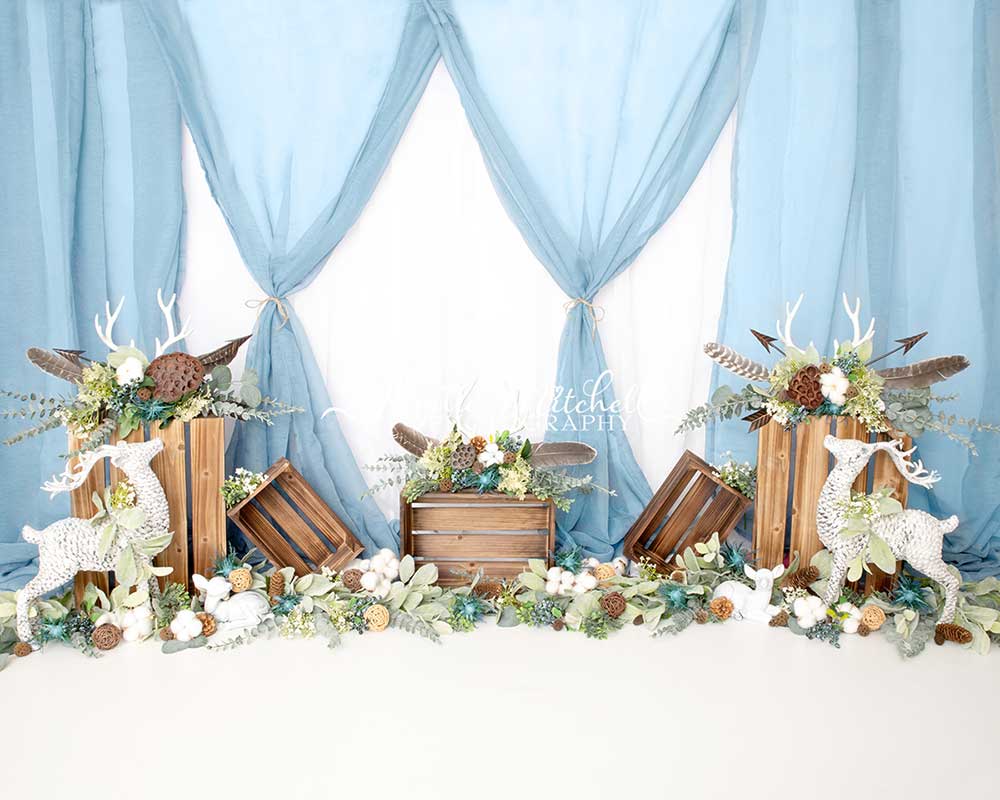Kate Blue Love You Deerly Backdrop Designed By Krystle Mitchell Photography