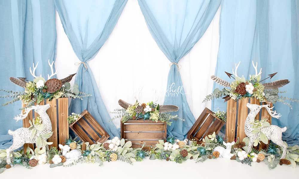 Kate Blue Love You Deerly Backdrop Designed By Krystle Mitchell Photography