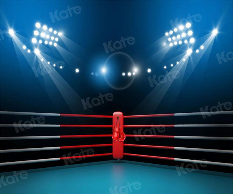 Illuminated Boxing Ring Sports Backdrop