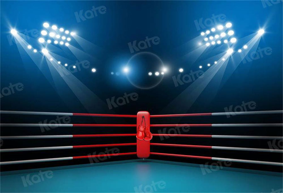 Illuminated Boxing Ring Sports Backdrop