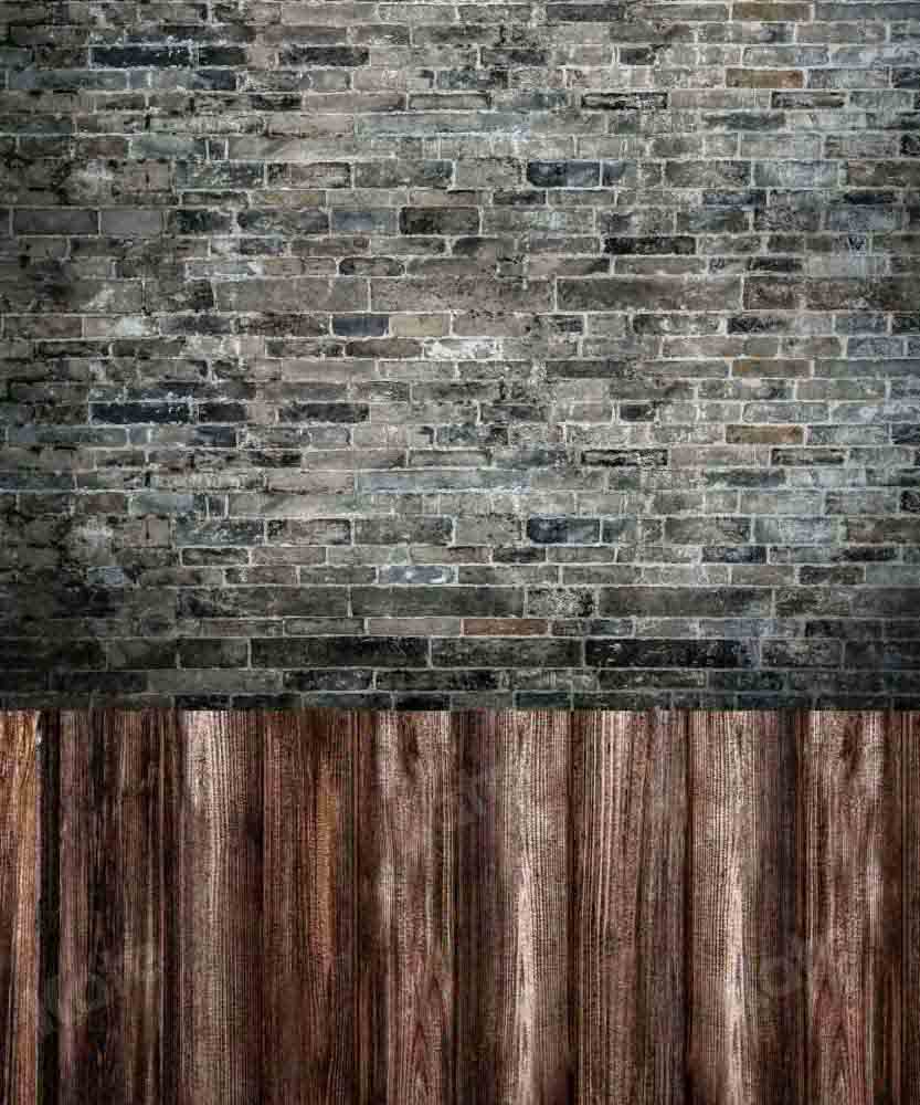 Kate Brick Wall Backdrop Wood Board Splicing Designed by Chain Photography