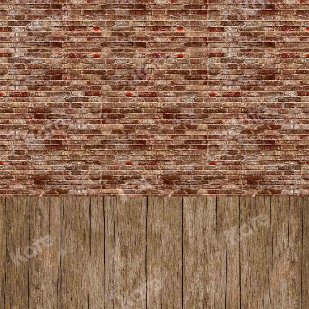Kate Brick Wall Backdrop Wood Grain Splicing Designed by Chain Photography