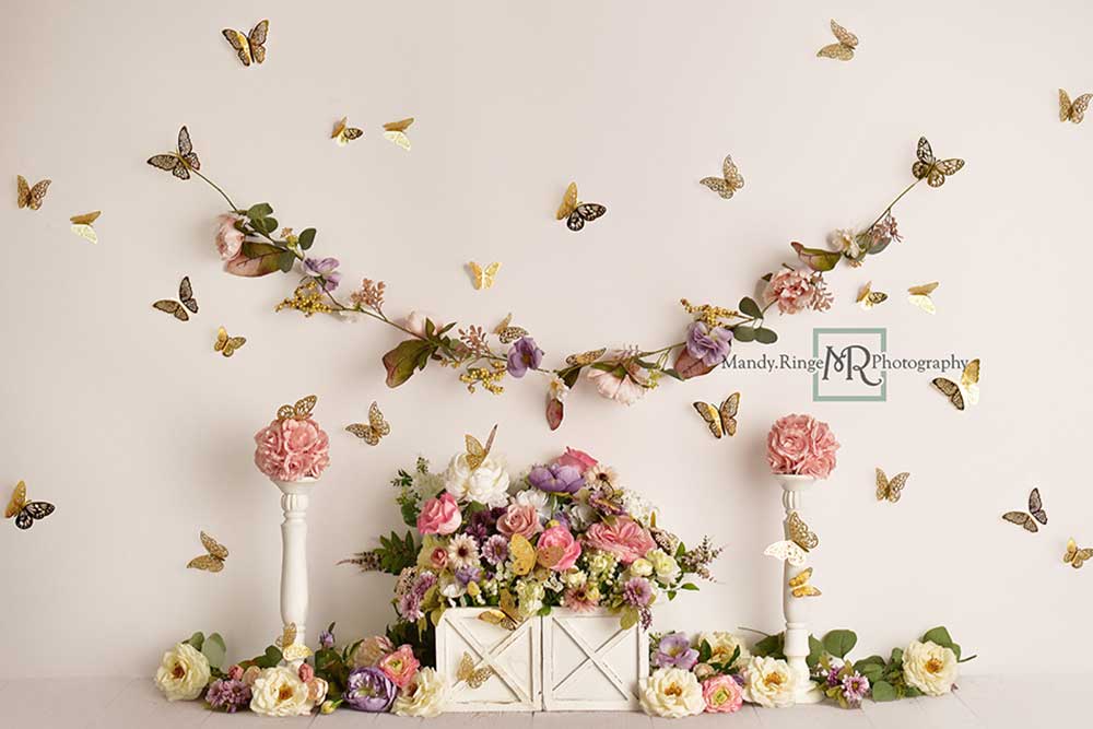 Kate Butterfly Garden Backdrop Designed by Mandy Ringe Photography