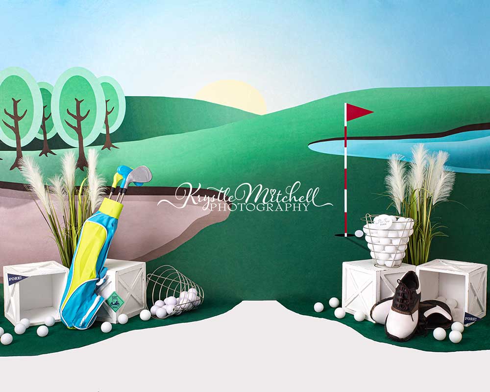 Kate Cake Smash Backdrop Golf Hole Party Designed By Krystle Mitchell Photography