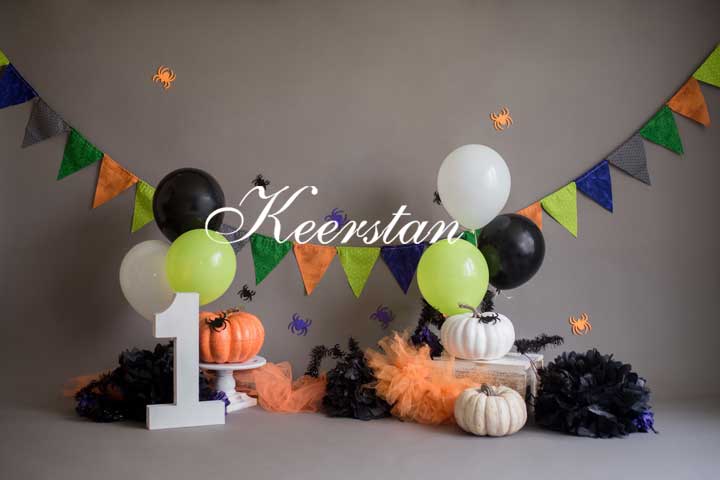 Kate Cake Smash Pumpkins Halloween Backdrop for Photography Designed by Keerstan Jessop