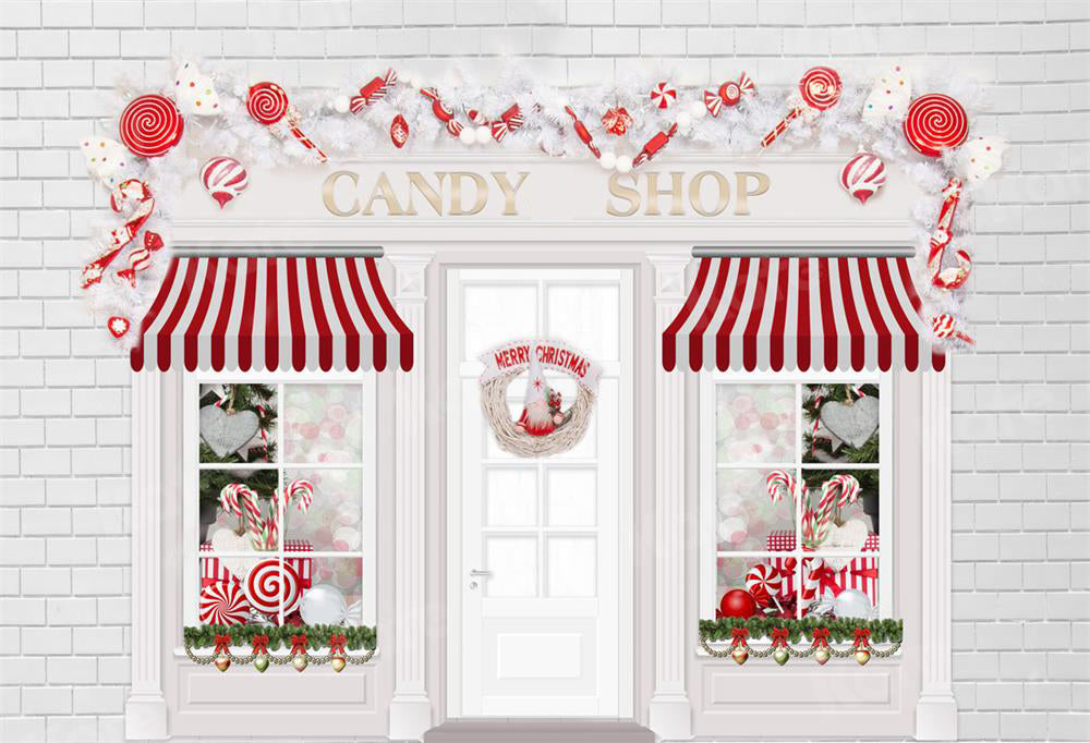 Kate Christmas Candy Shop Backdrop for Photography