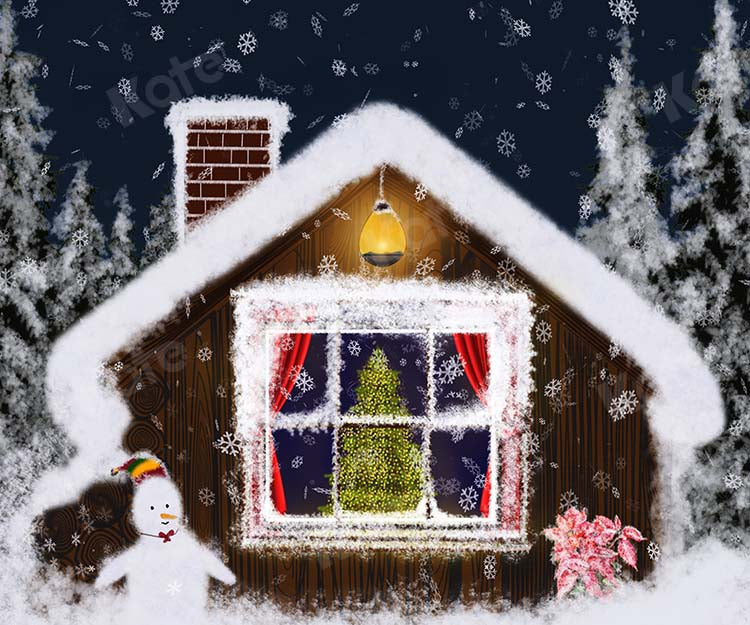 Kate Christmas Hand Painted Snow Backdrop Designed by GQ