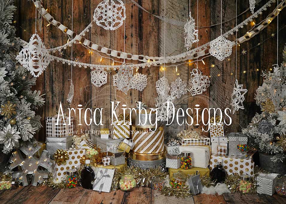 Kate Christmas Gifts House Winter Backdrops Designed by Arica Kirby
