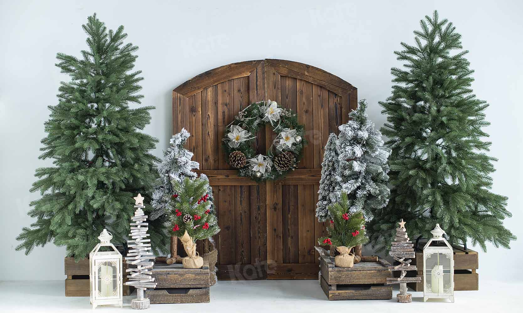 Kate Christmas Tree Barn Door Backdrop Designed by Emetselch