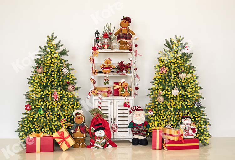 Kate Christmas Tree Gift Shelf Teddy Bear Backdrop Designed by Emetselch