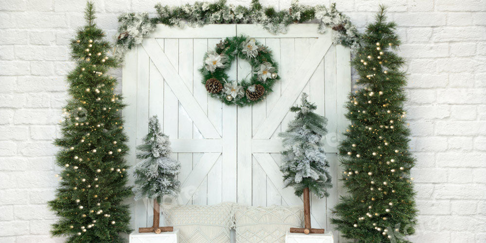 Kate Christmas Tree Backdrop Barn Door Designed by Emetselch