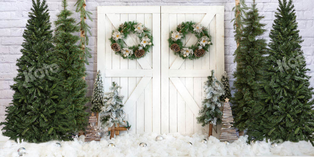 Kate Christmas Tree Backdrop White Barn Door Designed by Emetselch